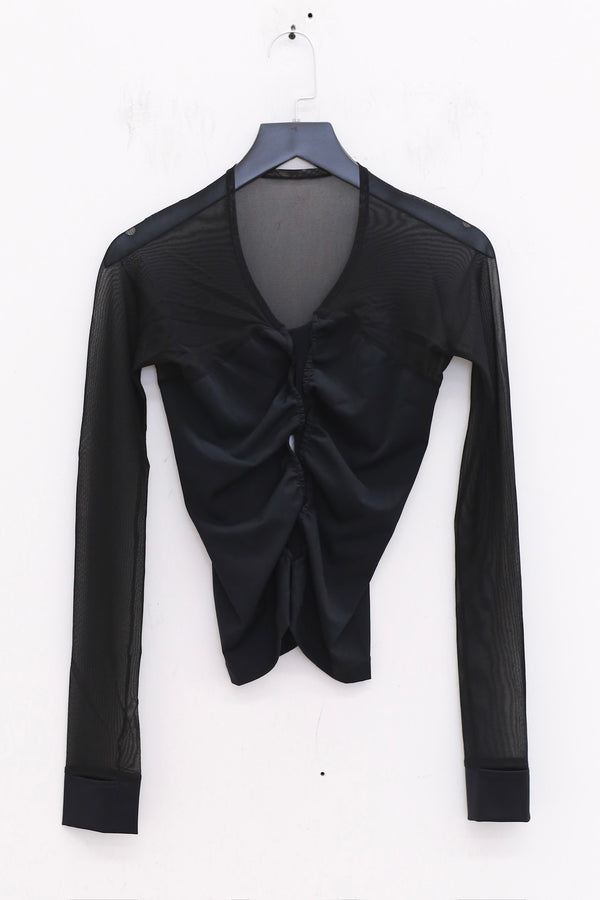 RUI built 25 autumn and winter sports stitching hollow long sleeves RUI-RAW25WV05-Onyx black